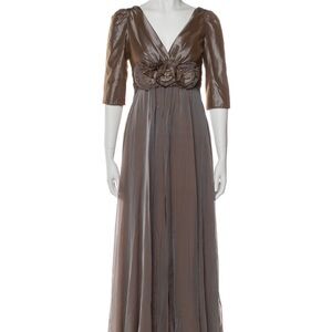 Teri Jon Brown Long Sleeve Dress